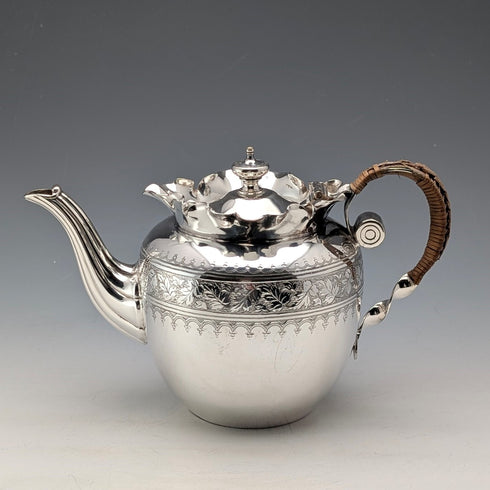 19 世紀末英國古董鍍銀學士茶具 3 件套 Roberts&Belk